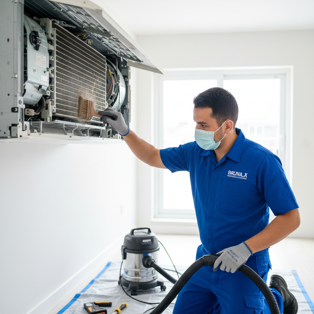 Professional evaporator coil dusting service