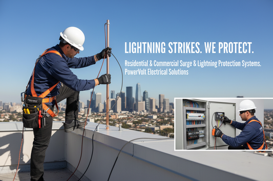 Professional lightning protection system installation by a licensed electrician